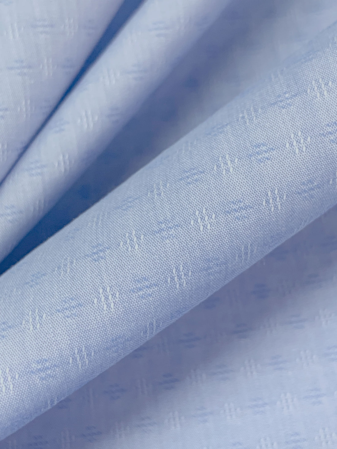 Light Blue/White Cotton/Nylon/Lycra Micro Dotted Dobby Weave St Tropez Stretch Shirting - Robert Kaufman - 55W