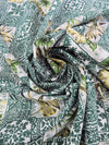 Dark Forest Green/Dried Bamboo/White/Multi Cotton/Polyester Hawaiian Tile Print Broadcloth 46W