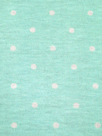 Magic Mint/White Polyester/Rayon/Lycra Dot Print French Terry Knit 58W