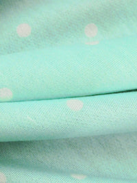 Magic Mint/White Polyester/Rayon/Lycra Dot Print French Terry Knit 58W
