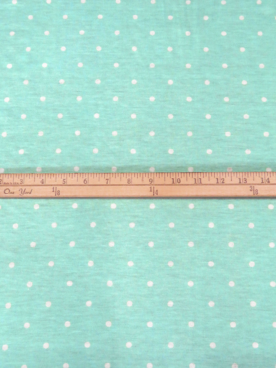 Magic Mint/White Polyester/Rayon/Lycra Dot Print French Terry Knit 58W