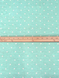 Magic Mint/White Polyester/Rayon/Lycra Dot Print French Terry Knit 58W