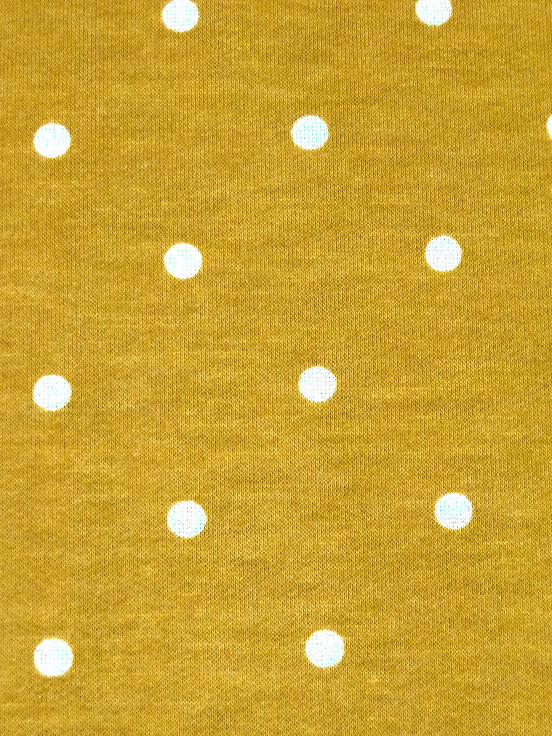 Goldenrod/White Polyester/Rayon/Lycra Dot Print French Terry Knit 58W