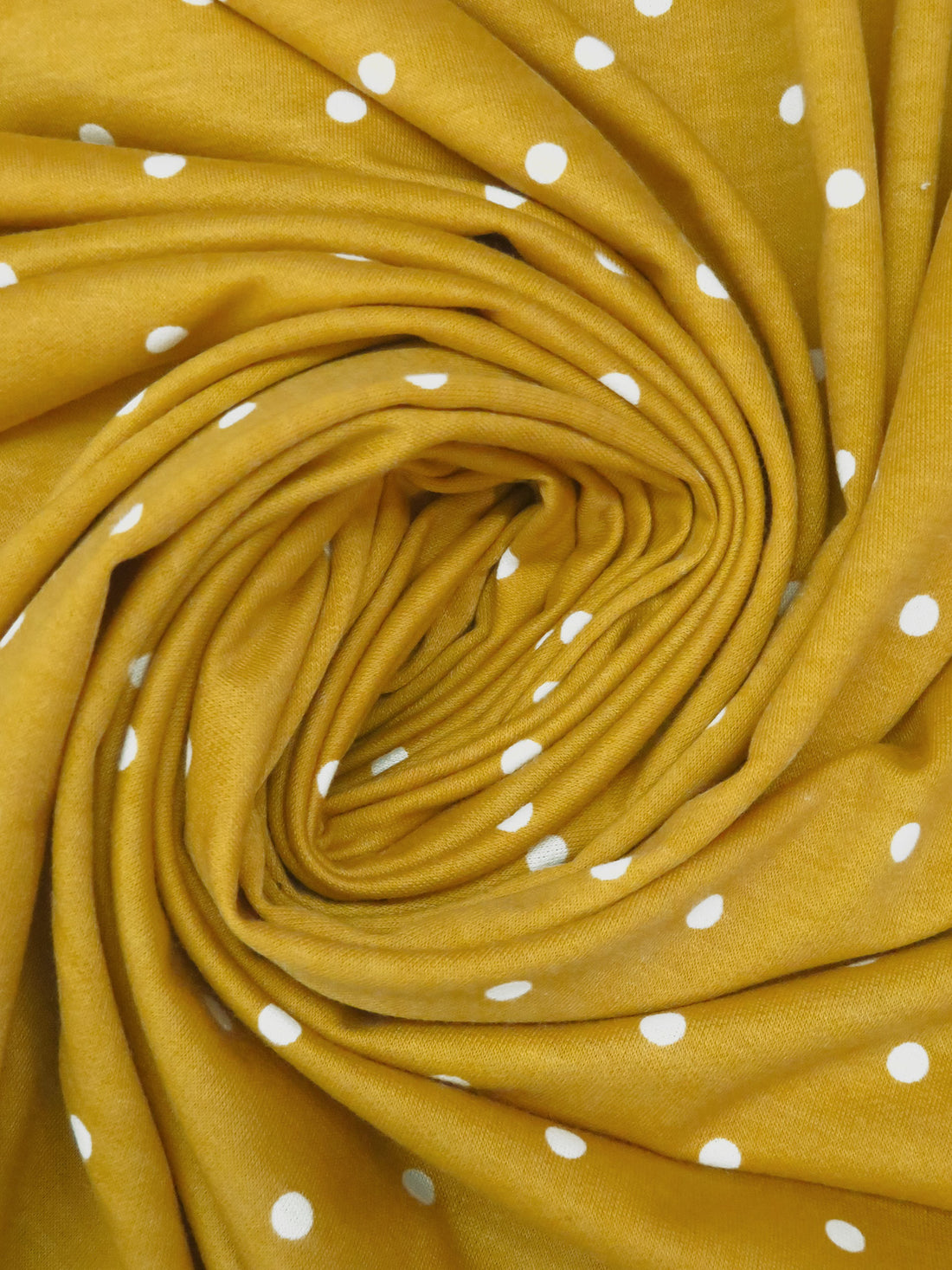 Goldenrod/White Polyester/Rayon/Lycra Dot Print French Terry Knit 58W