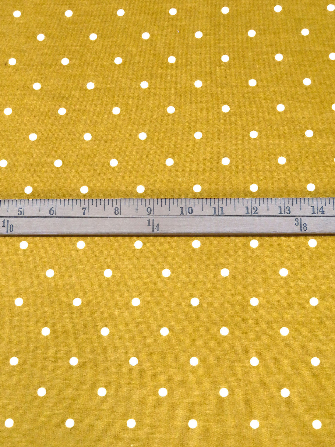 Goldenrod/White Polyester/Rayon/Lycra Dot Print French Terry Knit 58W