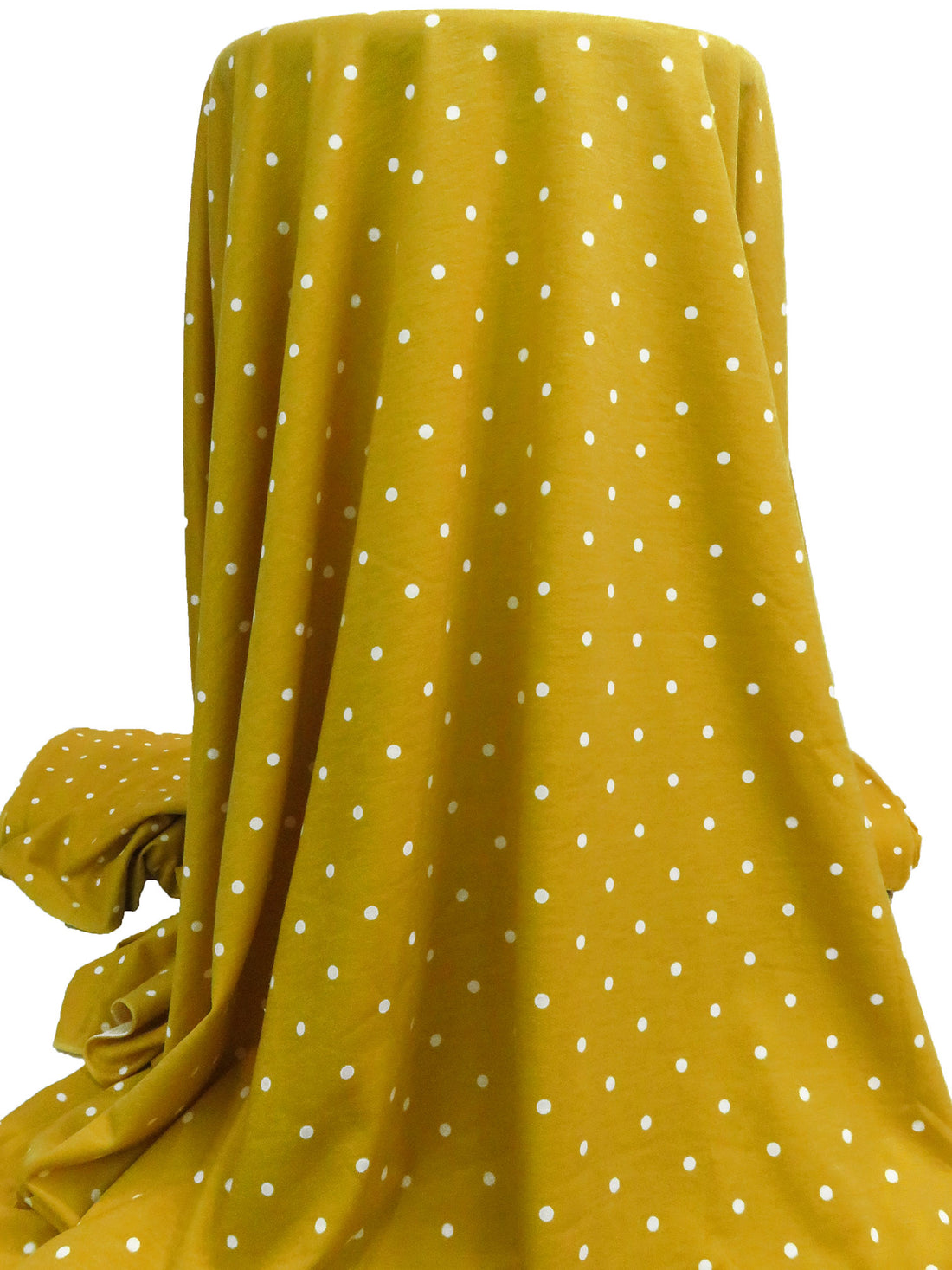 Goldenrod/White Polyester/Rayon/Lycra Dot Print French Terry Knit 58W