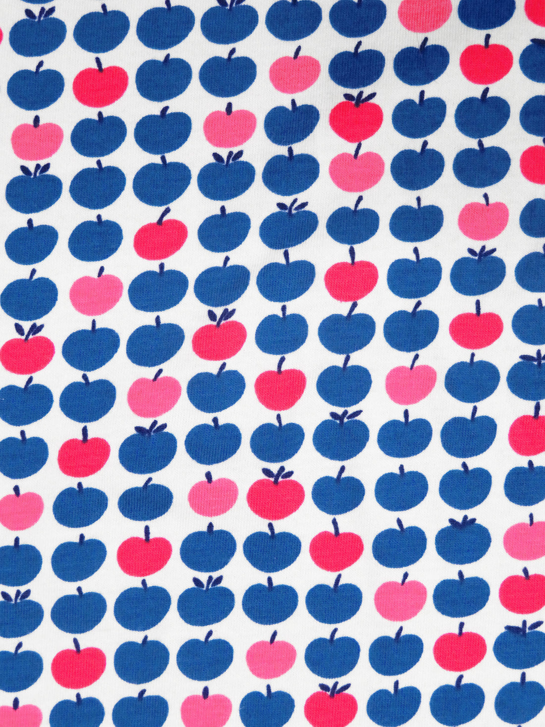 Off-White/Desire Red/Yale Blue/Multi Cotton/Lycra Apple Print Laguna Jersey Knit - Robert Kaufman - 58W