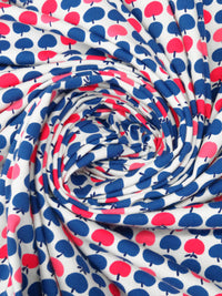 Off-White/Desire Red/Yale Blue/Multi Cotton/Lycra Apple Print Laguna Jersey Knit - Robert Kaufman - 58W