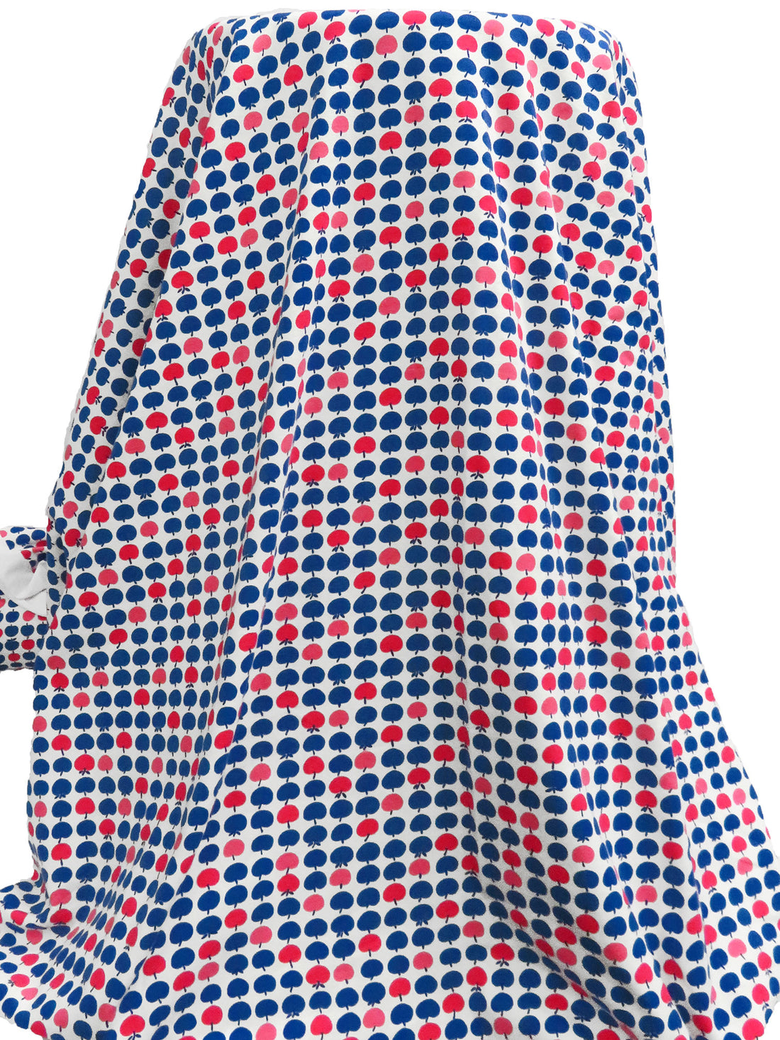 Off-White/Desire Red/Yale Blue/Multi Cotton/Lycra Apple Print Laguna Jersey Knit - Robert Kaufman - 58W