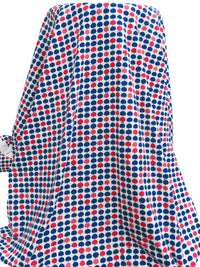 Off-White/Desire Red/Yale Blue/Multi Cotton/Lycra Apple Print Laguna Jersey Knit - Robert Kaufman - 58W