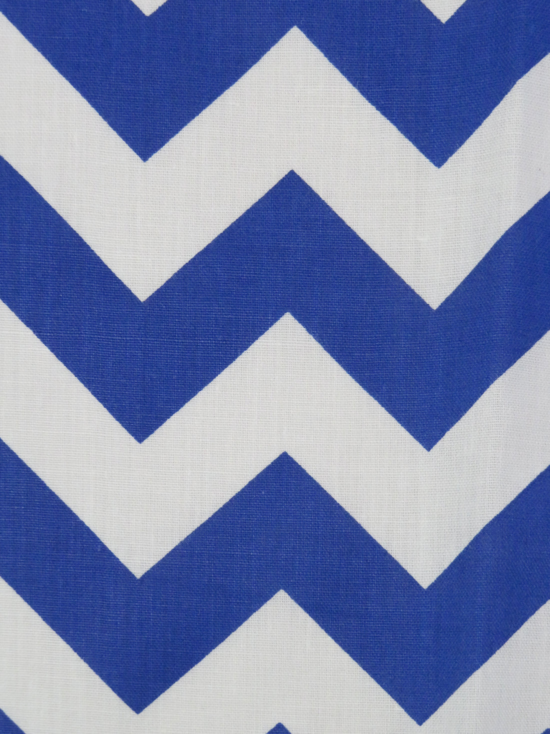 Cobalt/White Cotton/Polyester Horizontal Chevron Print Broadcloth 58W