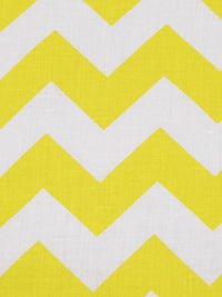 Bright Sunflower Yellow/White Cotton/Polyester Horizontal Chevron Print Broadcloth 58W