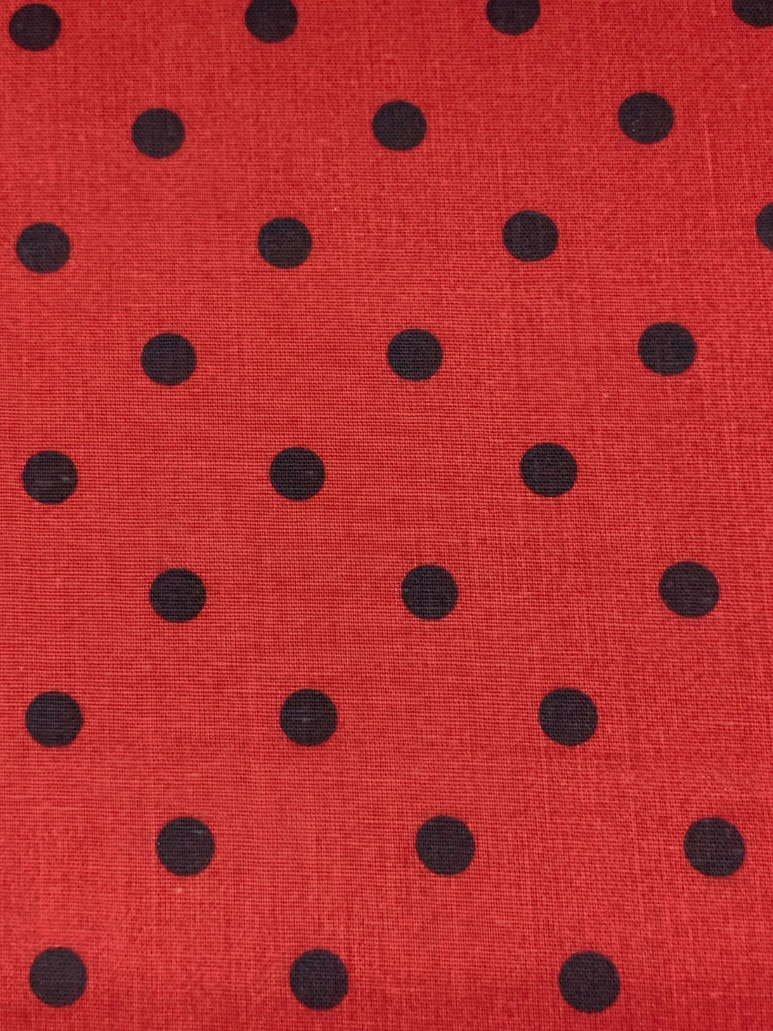 Persian Red/Black Cotton/Polyester Polka Dot Print Broadcloth 60W