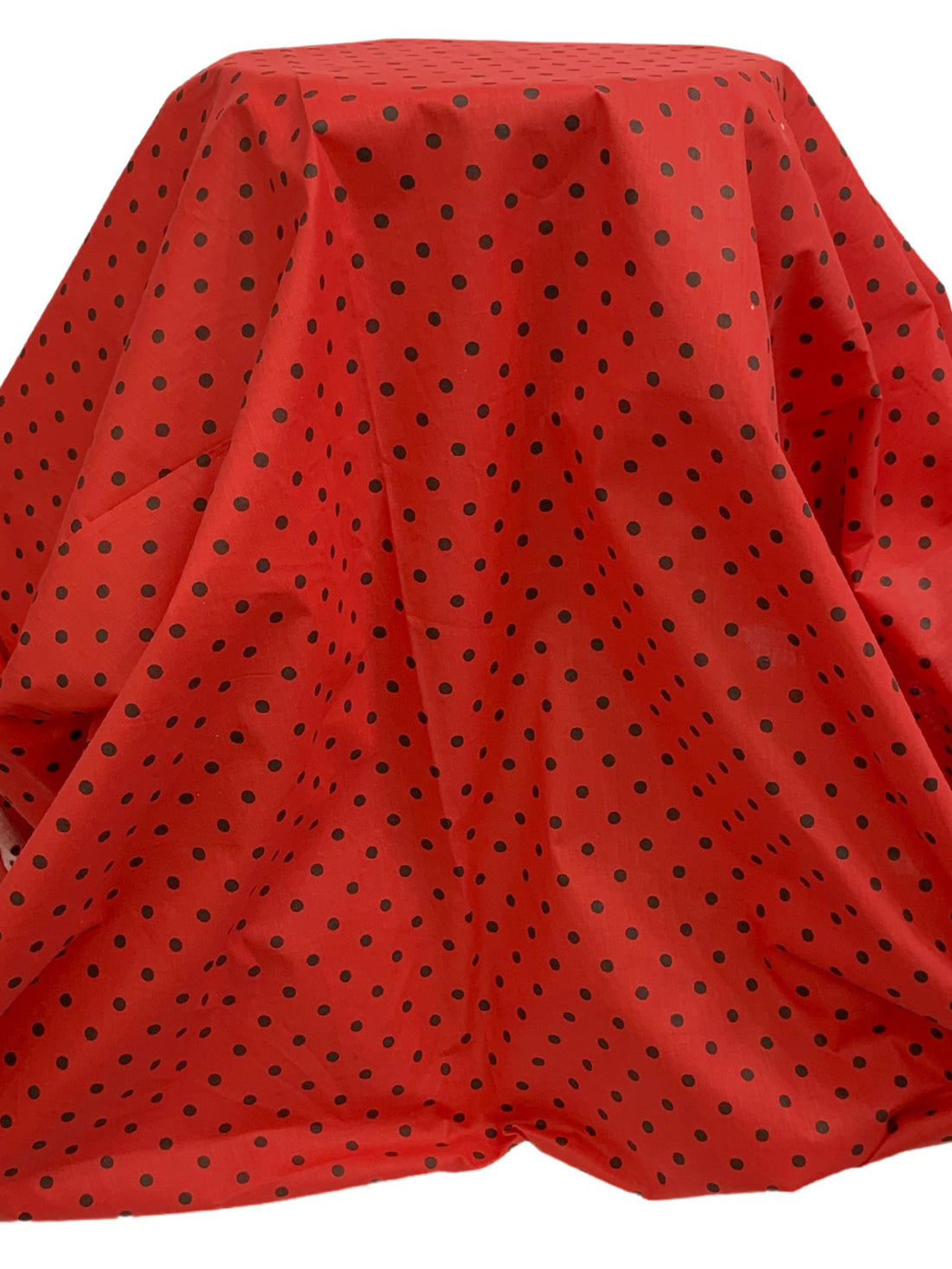 Persian Red/Black Cotton/Polyester Polka Dot Print Broadcloth 60W