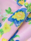 Classic Rose Pink/Sapphire Blue/Spring Green/White 100% Polyester Floral Print Crepe de Chine 58W