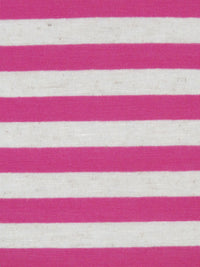 French Raspberry/Chalk White Polyester/Lycra Horizontal Stripe Weave Jersey Knit 54W