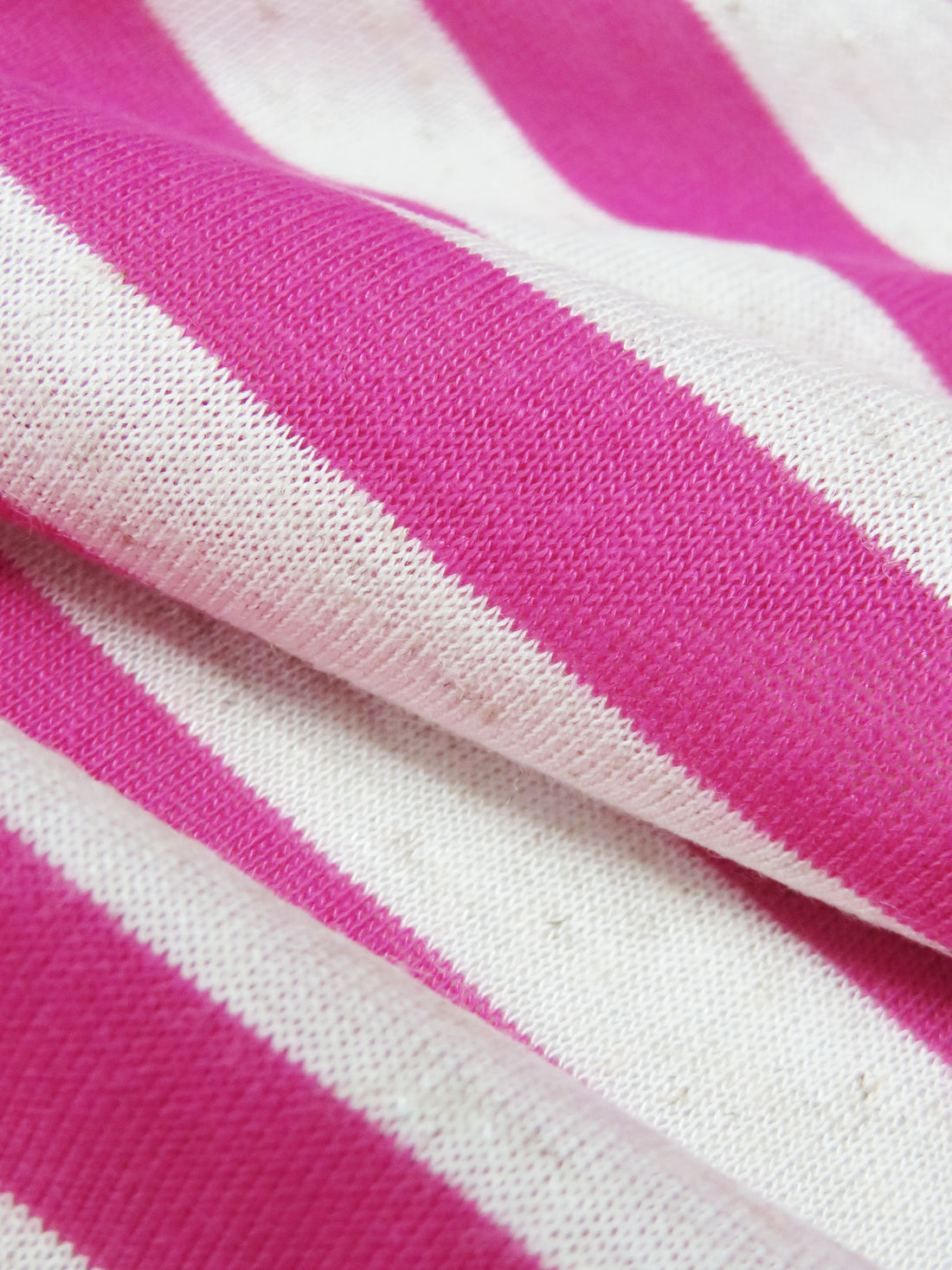 French Raspberry/Chalk White Polyester/Lycra Horizontal Stripe Weave Jersey Knit 54W