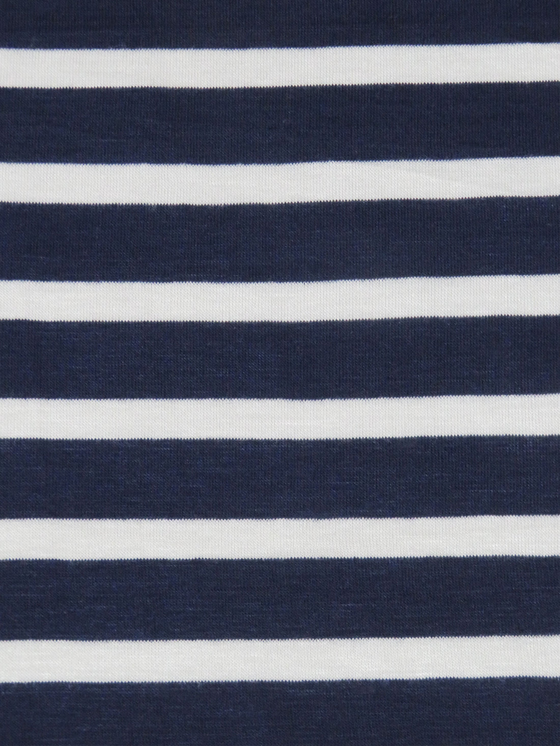 Navy/White Rayon/Lycra Horizontal Stripe Jersey Knit 59W