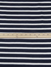 Navy/White Rayon/Lycra Horizontal Stripe Jersey Knit 59W