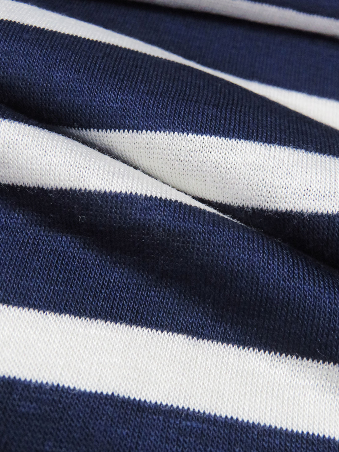 Navy/White Rayon/Lycra Horizontal Stripe Jersey Knit 59W