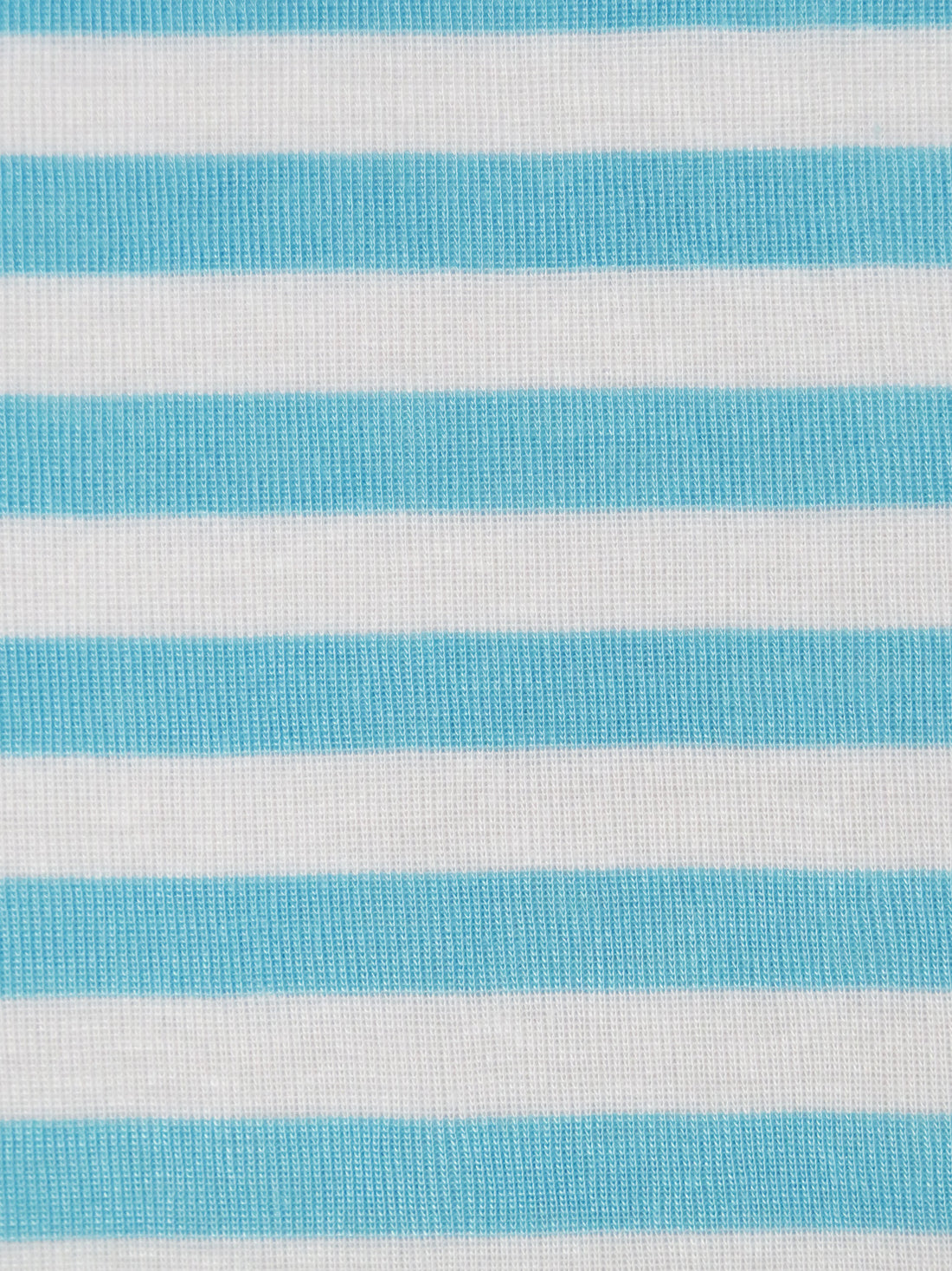 Sky Blue/Ghost White Cotton/Rayon Horizontal Stripe Weave Fine Interlock Knit 59W