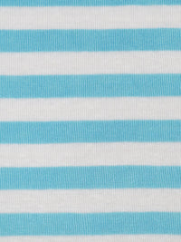 Sky Blue/Ghost White Cotton/Rayon Horizontal Stripe Weave Fine Interlock Knit 59W