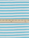 Sky Blue/Ghost White Cotton/Rayon Horizontal Stripe Weave Fine Interlock Knit 59W