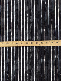 Dark Iron Gray/White/Black Polyester/Lycra Vertical Distressed Stripe Print ITY Knit - White House Black Market - 54W