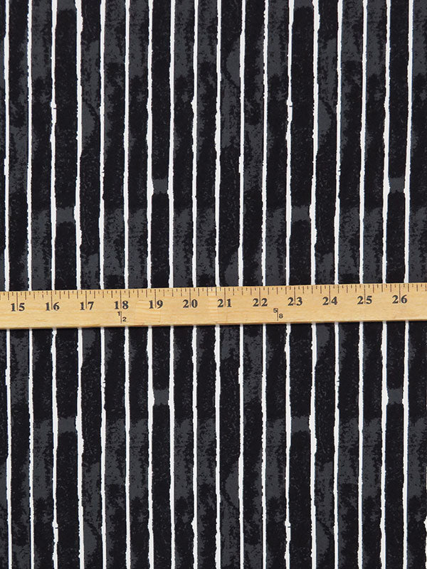 Dark Iron Gray/White/Black Polyester/Lycra Vertical Distressed Stripe Print ITY Knit - White House Black Market - 54W