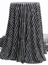 Dark Iron Gray/White/Black Polyester/Lycra Vertical Distressed Stripe Print ITY Knit - White House Black Market - 54W