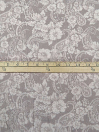 Muddy Lavender Frost/Light Gray 100% Rayon Floral & Paisley Print Crinkle Challis - Robert Kaufman - 52W