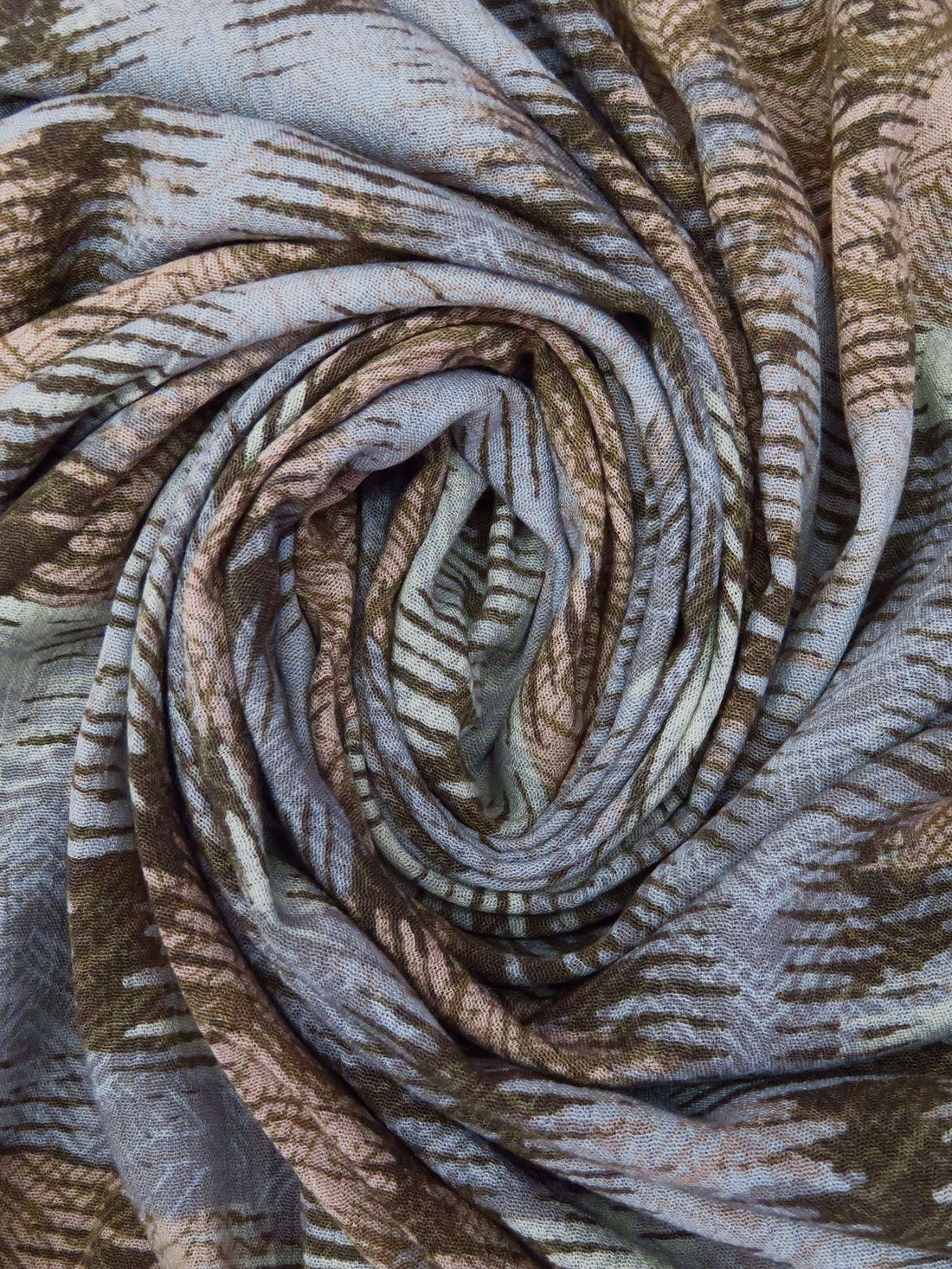 Old Lavender/Dusty Rose/Raw Umber/Multi 100% Rayon Abstract Print Crinkle Challis - Robert Kaufman - 50W