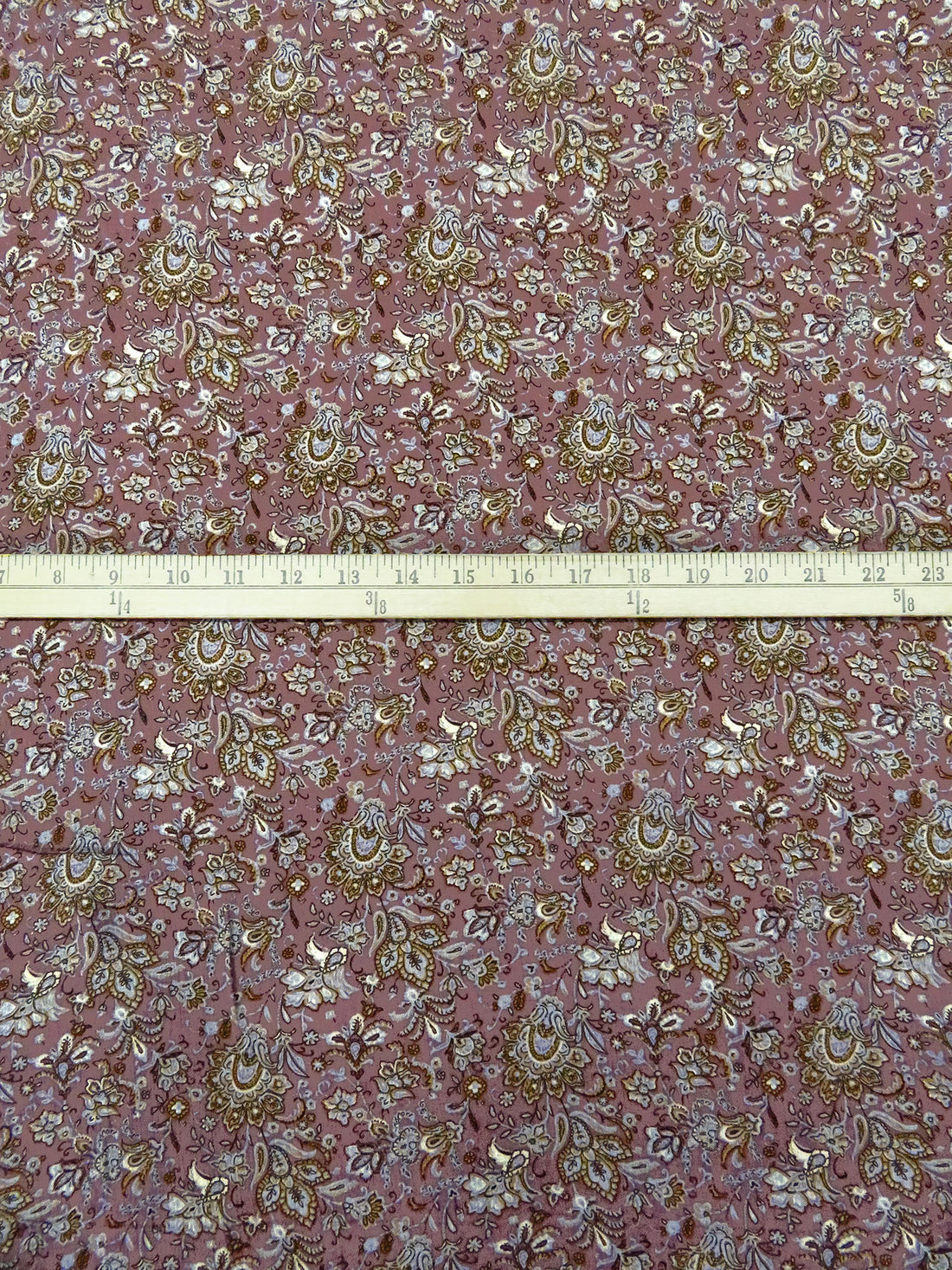 Lavender Gray/Tuscan Red/Light Golden Brown/Multi 100% Rayon Ornate Print Crinkle Challis - Robert Kaufman - 50W