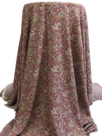 Lavender Gray/Tuscan Red/Light Golden Brown/Multi 100% Rayon Ornate Print Crinkle Challis - Robert Kaufman - 50W