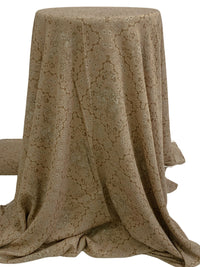 Taupe/Dark Sandstone 100% Rayon Floral Diamond Print Crinkle Challis - Robert Kaufman - 52W