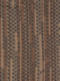 Ash Brown/Brushwood 100% Rayon Vertical Floral Stripe Print Crinkle Challis - Robert Kaufman - 52W