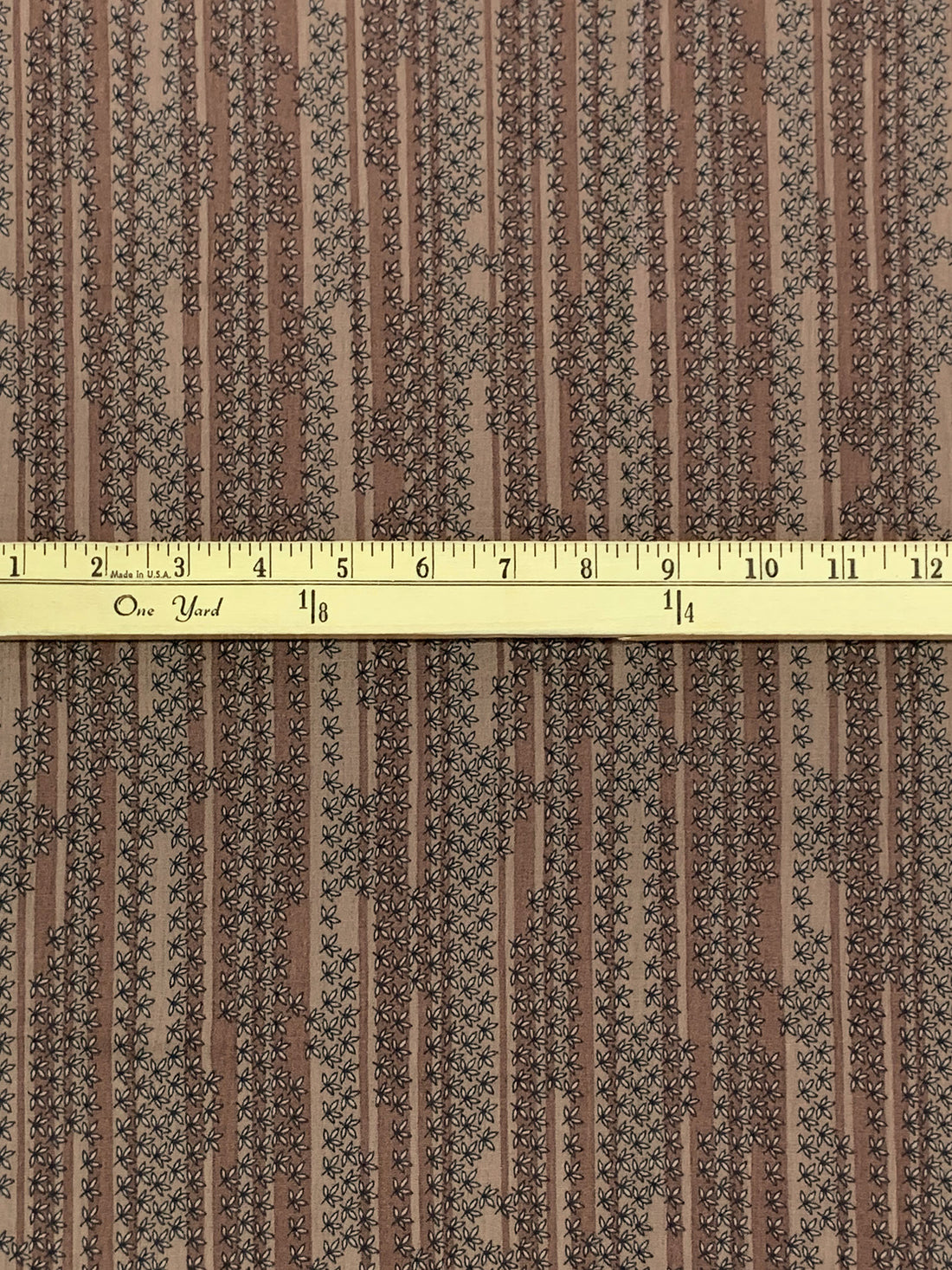 Ash Brown/Brushwood 100% Rayon Vertical Floral Stripe Print Crinkle Challis - Robert Kaufman - 52W