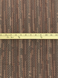 Ash Brown/Brushwood 100% Rayon Vertical Floral Stripe Print Crinkle Challis - Robert Kaufman - 52W