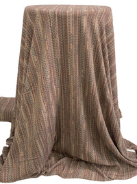 Ash Brown/Brushwood 100% Rayon Vertical Floral Stripe Print Crinkle Challis - Robert Kaufman - 52W