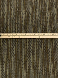 Olive Bark/Rusty Celadon 100% Rayon Vertical Floral Stripe Print Crinkle Challis - Robert Kaufman - 50W
