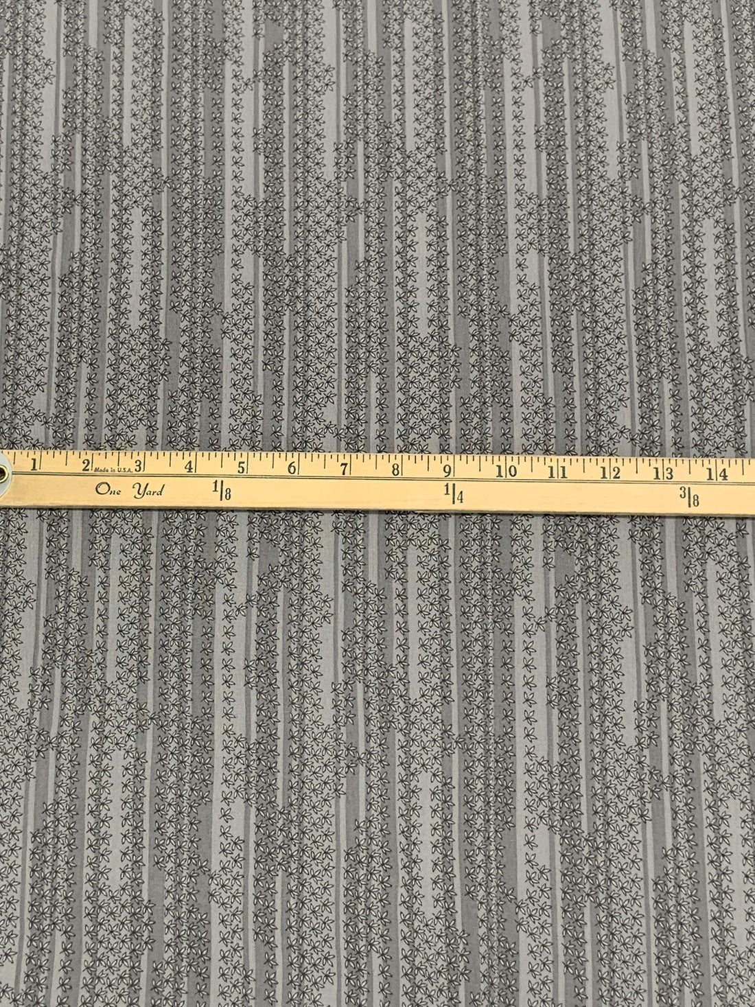 Titanium/Light Gray 100% Rayon Vertical Floral Stripe Print Crinkle Challis - Robert Kaufman - 50W