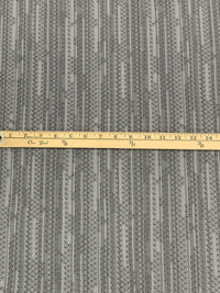 Titanium/Light Gray 100% Rayon Vertical Floral Stripe Print Crinkle Challis - Robert Kaufman - 50W