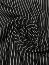 Black/Off-White 100% Rayon Vertical Stripe Charmeuse - NY Designer - 58W