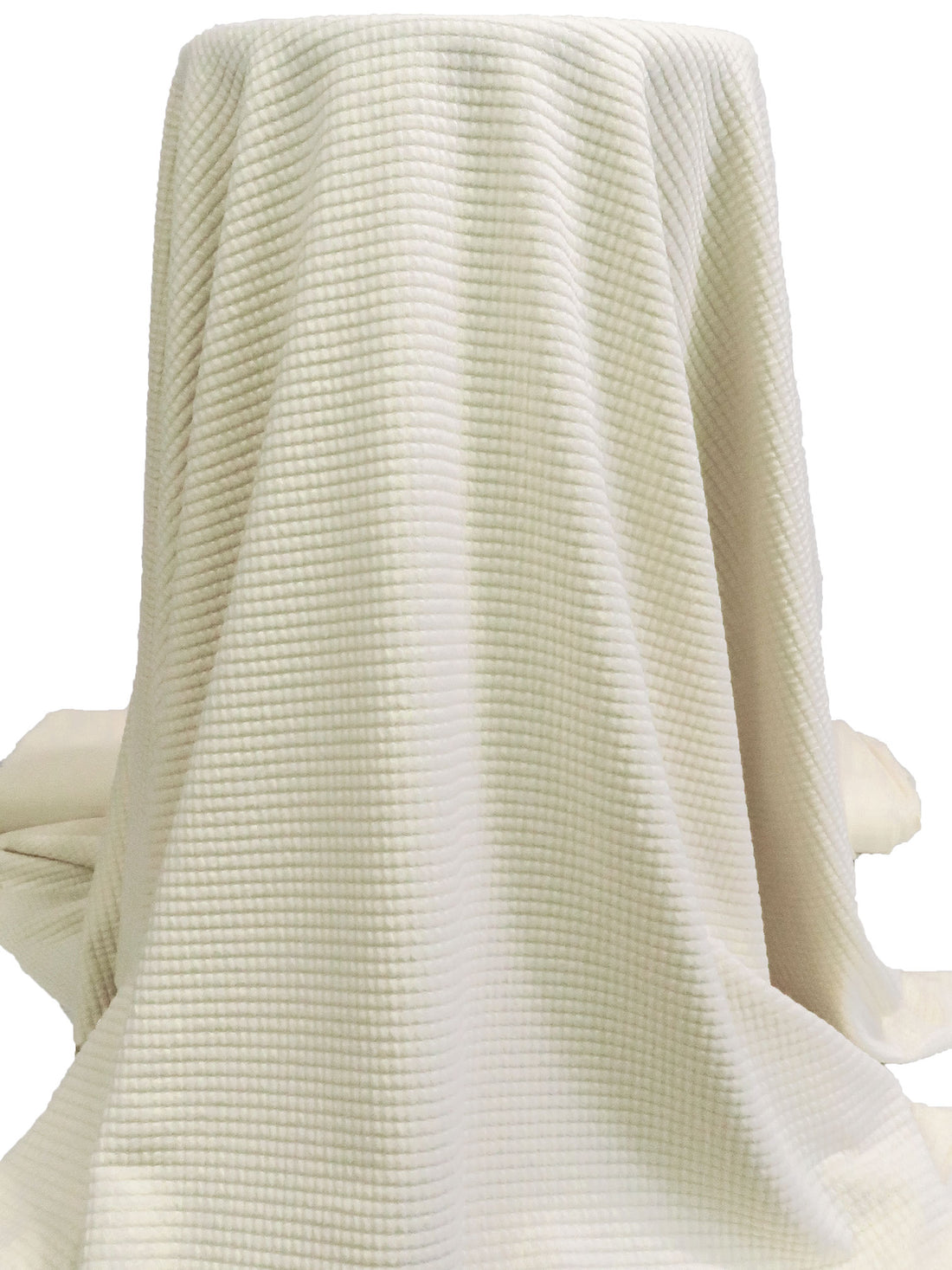 Cream Polyester/Lycra Power Air Grid Double Knit - Polartec - 52W