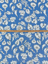 French Blue/White/Black 100% Polyester Floral Print Crinkle Chiffon - NY Designer - 58W