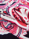 Navy/Vivid Cherry Pink/Taffy Pink/Multi Polyester/Lycra Large Ornate Double Border Puff Dot Print ITY Knit 54W