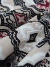 Sangria/Stone Taupe/Black/Multi Polyester/Lycra Double Border Ornate Floral Puff Print FTY Knit 54W