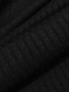 Jet Black Rayon/Lycra Rib Knit - NY Designer - 48W