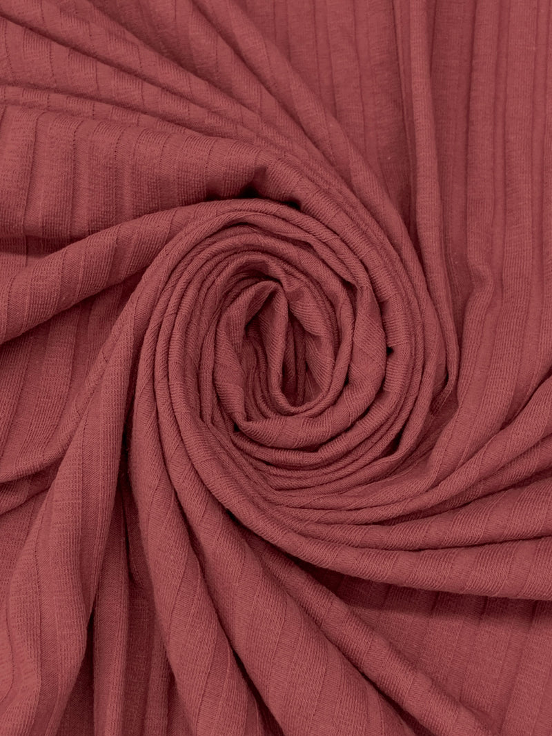 Deep Rose Polyester/Rayon/Lycra Wide Rib Knit - NY Designer - 50W