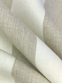 Ash Gray/White Chocolate 100% Linen Vertical Stripe Canvas Suiting 59W